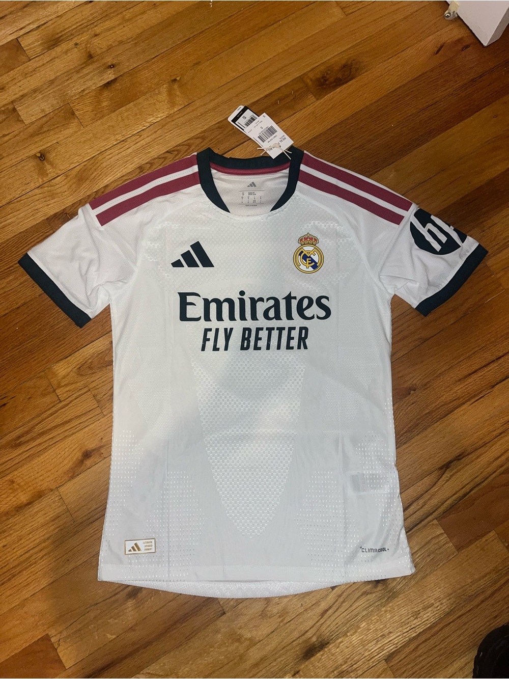 adidas Real Madrid White Jersey with Navy and Maroon Accents